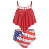 American Flag Overlay Padded Tankini Swimsuit