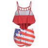 American Flag Overlay Padded Tankini Swimsuit