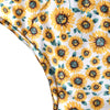 Sunflower Print Tied Front Strapless Padded Bikini Swimsuit