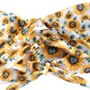 Sunflower Print Tied Front Strapless Padded Bikini Swimsuit
