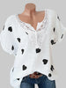 Plus Size Lace Crochet Heart Print Blouse