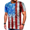 Retro Stripes Flag Print Short Sleeves T-shirt Men