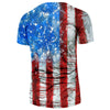 Retro Stripes Flag Print Short Sleeves T-shirt Men