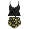 Ruffles Floral Print Knotted Tankini Set