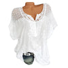 Plus Size Crochet Embroidery Blouse