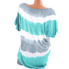 Plus Size Color Blocking Batwing Sleeve T-shirt