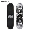 PUENTE 31-inch Skateboard 7-layer Maple Wood Deck with T-shape Tool for Kids / Adults / Beginners