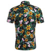 Turn-down Collar Floral Leaf Printed Men Shirt