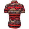 Men Shirt Elephant National Vintage Print Short Sleeve Turn-down Collar