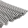 Vintage Plaid Women Dress Sweetheart Neck Short Sleeve High Waist Big Hem