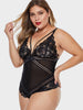 Plus Size Strappy Lace Backless Lingerie Teddy