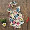 Baby Romper Jumpsuit Floral Print Short Sleeve Two-piece Suit