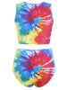 Twist Front Tie Dye Padded Tankini Swimsuit
