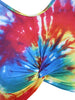Twist Front Tie Dye Padded Tankini Swimsuit