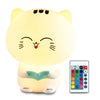 Cat Pattern Patting Tap Night Light Lamp for Bedroom USB Colorful Lights