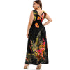 Floral Shirred Maxi Plus Size Dress