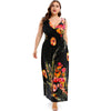 Floral Shirred Maxi Plus Size Dress