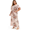 Plus Size Floral Tulip Sleeve Maxi Dress for Summer