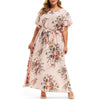 Plus Size Floral Tulip Sleeve Maxi Dress for Summer