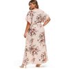 Plus Size Floral Tulip Sleeve Maxi Dress for Summer