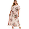 Plus Size Floral Tulip Sleeve Maxi Dress for Summer