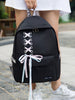 Canvas Lace-up Bowknot Backpack