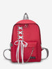 Canvas Lace-up Bowknot Backpack