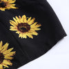 Women Two-piece Suit Sunflower Print Spaghetti Strap Knotted Crop Top Shorts