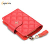 Guapabien PU Leather Women Wallet Zipper Tassel Cash Coin Pocket