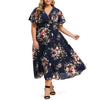 Plus Size Floral Print  Bohemian Maxi Dress for Woman