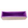 Rectangular Solid DIY Handmade Silicone Soap Mold Wooden Box with Cover Purple