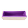 Rectangular Solid DIY Handmade Silicone Soap Mold Wooden Box with Cover Purple