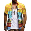 Hawaii Palm Tree Pattern Button Down Shirt Men