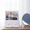 Small Desktop Makeup Organizer Cosmetic Storage Box with Dustproof Lid