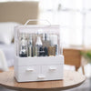 Small Desktop Makeup Organizer Cosmetic Storage Box with Dustproof Lid