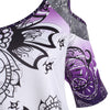 Plus Size Tribal Print Cold Shoulder Asymmetrical T-shirt