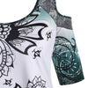 Plus Size Tribal Print Cold Shoulder Asymmetrical T-shirt
