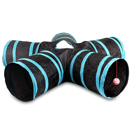 Foldable Cat Tunnel with Balls Collapsible Pet Tube Toy