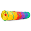 Foldable Rainbow Colored Cat Tunnel with Balls Collapsible Pet Tube Toy