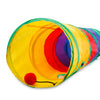 Foldable Rainbow Colored Cat Tunnel with Balls Collapsible Pet Tube Toy