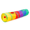 Foldable Rainbow Colored Cat Tunnel with Balls Collapsible Pet Tube Toy