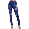 Patriotic American Flag Print High Waisted Jeggings