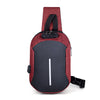 Men Crossbody Chest Bag Anti-theft Password Code Lock USB Charger