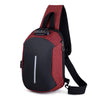 Men Crossbody Chest Bag Anti-theft Password Code Lock USB Charger