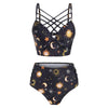 Sun Star Moon Lattice Underwire Tankini Swimsuit