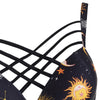 Sun Star Moon Lattice Underwire Tankini Swimsuit