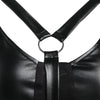Faux Leather Panel Grommet Handkerchief Dress