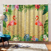 3D Digital Print Curtain with Flamingo Water Resistance