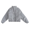 Cotton-padded Jacket Silver Luminous Water Resistant Winter Coat