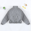 Cotton-padded Jacket Silver Luminous Water Resistant Winter Coat
